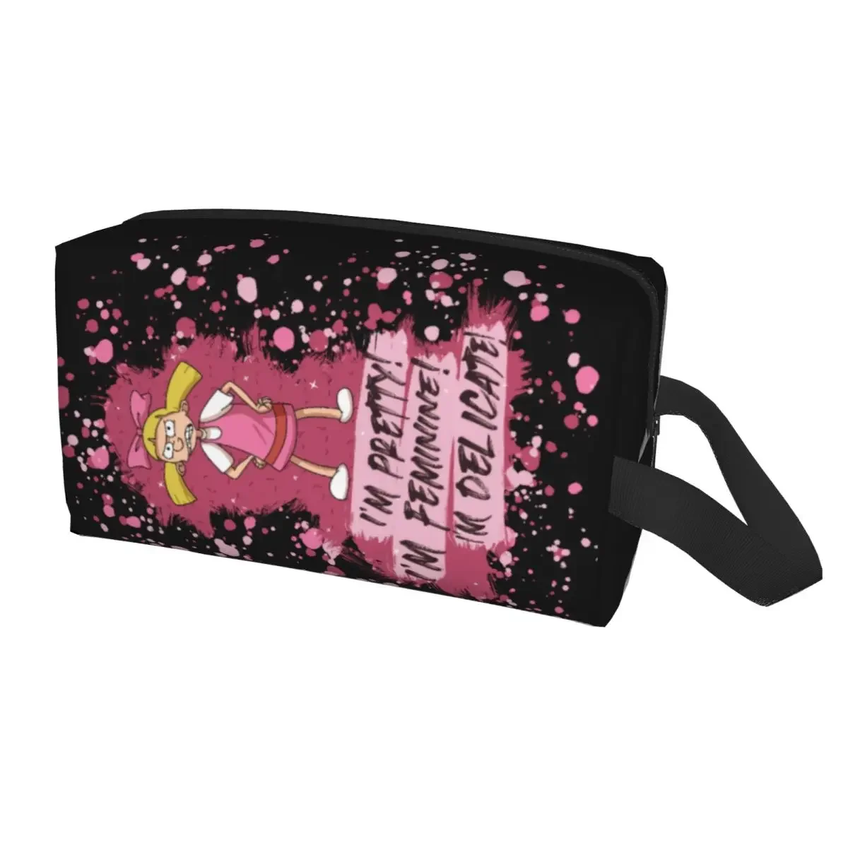 Travel Hey Arnold Anime Comedy Helga Pataki Toiletry Bag Kawaii Cosmetic Makeup Organizer for Women Beauty Storage Dopp Kit Case