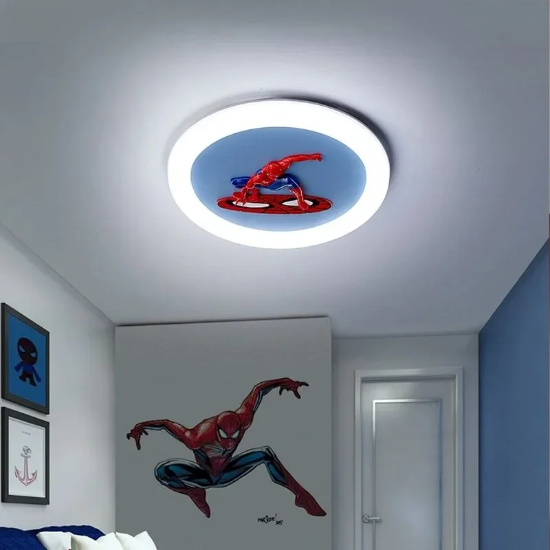 Marvel Spiderman Creative Cartoon Intelligent Decorative LED Lamp Personalized Simple Multifunctional Boy Bedroom Ceiling Lamp