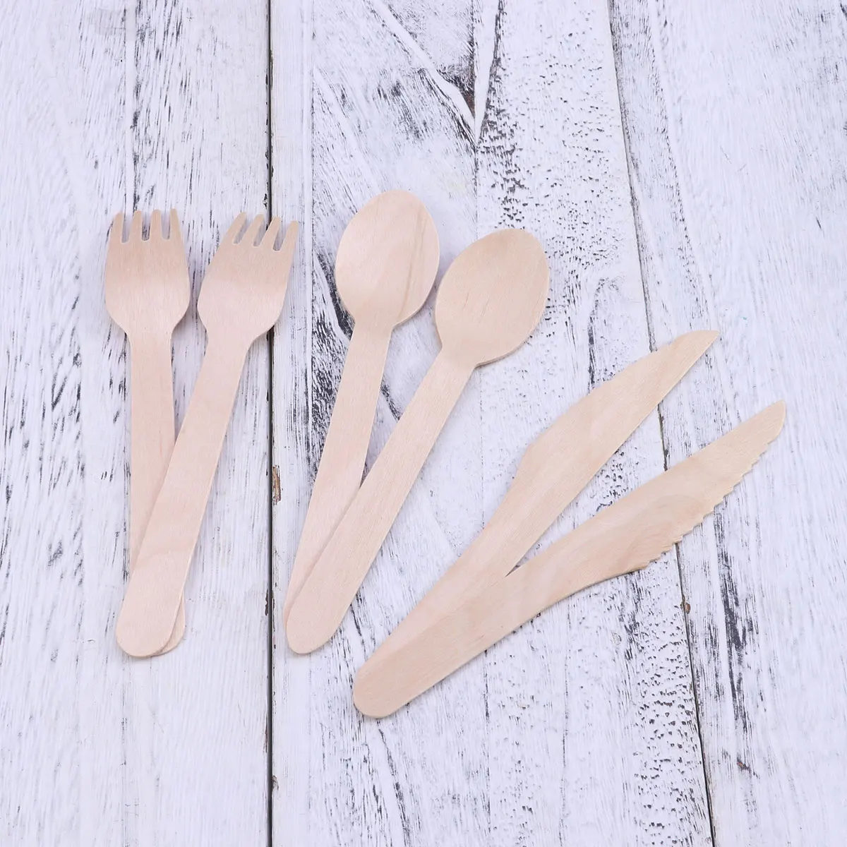 

150 Pcs Wooden Cutlery Disposable Set Premium Tableware Spoons Forks Knives for BBQ Picnic Wedding Birthday Party Utensils