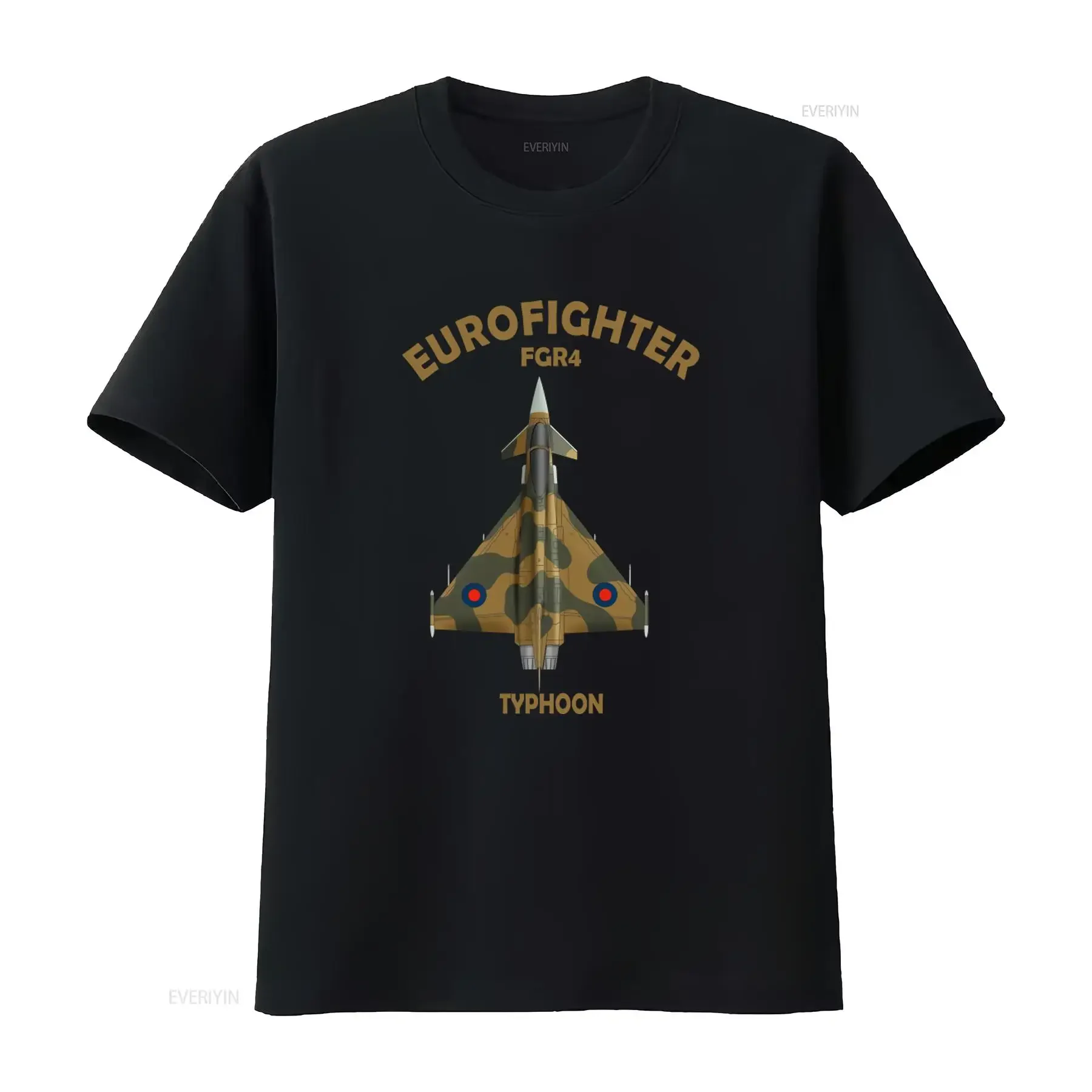 Eurofighter Typhoon T Shirt FGR4 Camouflage Print for Aviation Enthusiasts vintage Washed Comfortable fashion Stylish Versatile