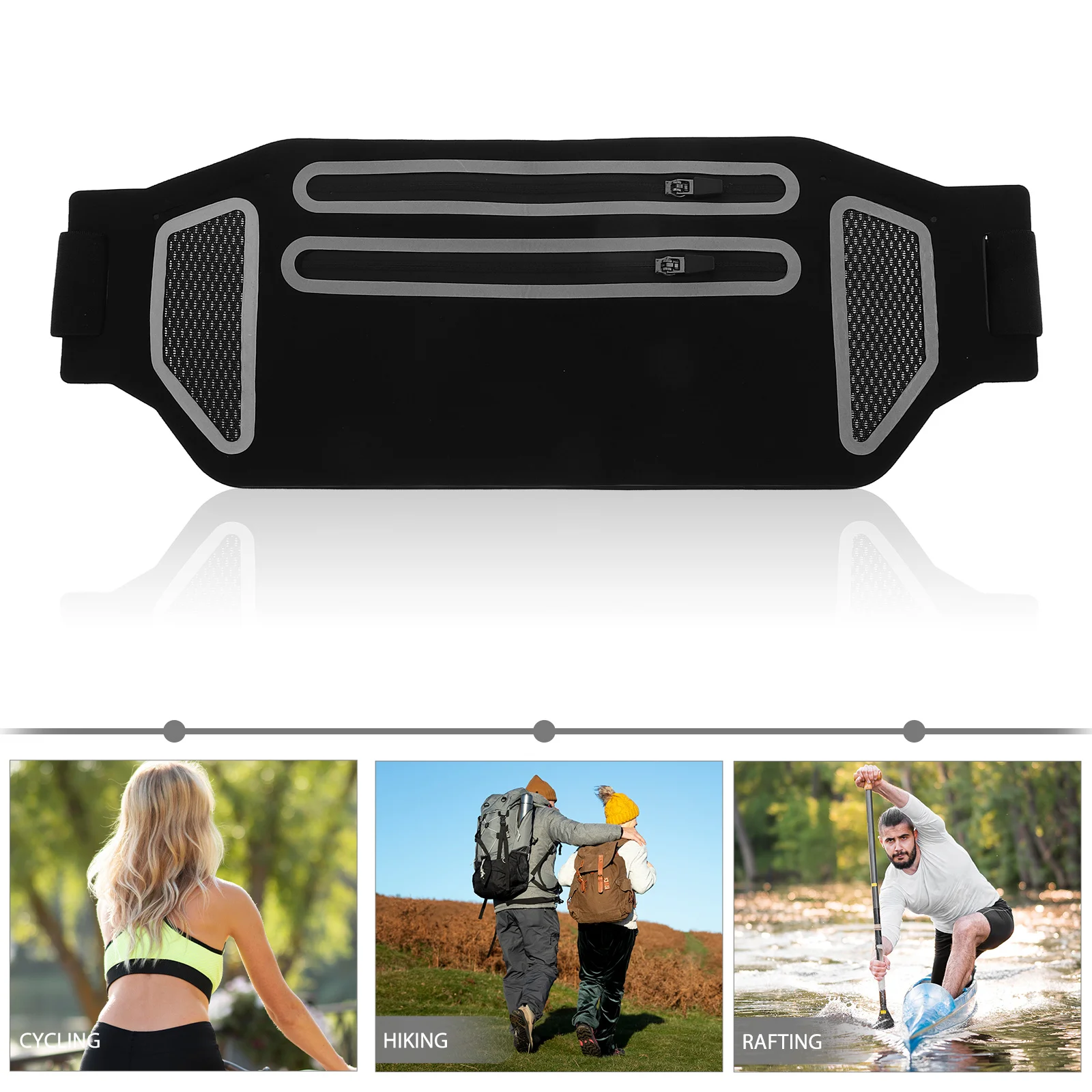 Ultra Thin Waterproof Outdoor Sports Waist Bag Dual Zipper Fanny Pack Running Fitness Marathon Essentials Hidden Money Belt Men