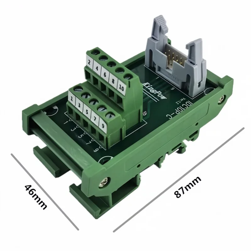 IDC10P/14P/16P/20P/26P/30P/40P/50P/60P/64Pin DC-2 To Terminal Block Breakout Board Adapter PLC Relay Terminals DIN Rail Mounting