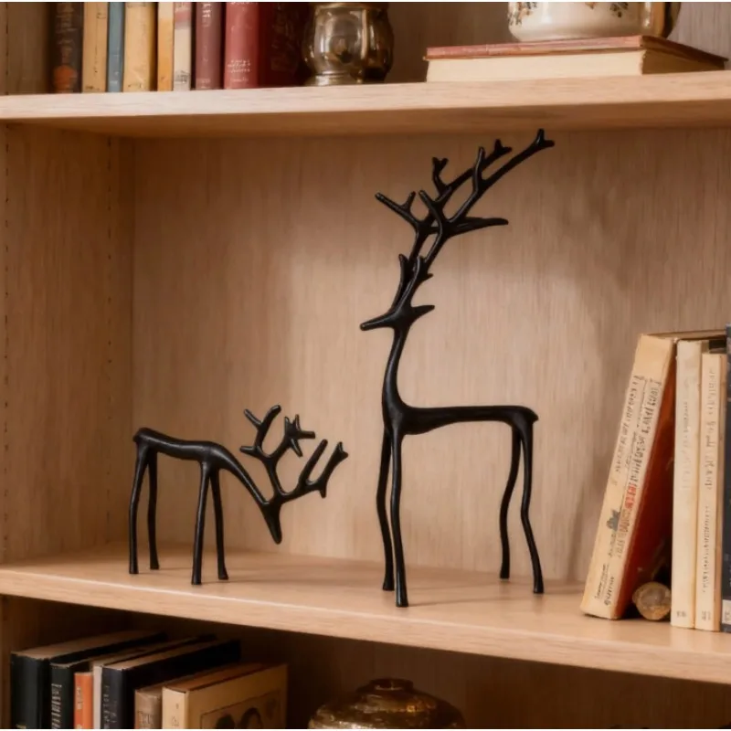 Statue de cerf de Style européen, 1/2 pièces, décoration de maison, ornements de noël d'entrée, modèle Miniature en plastique Durable, ornement de salon