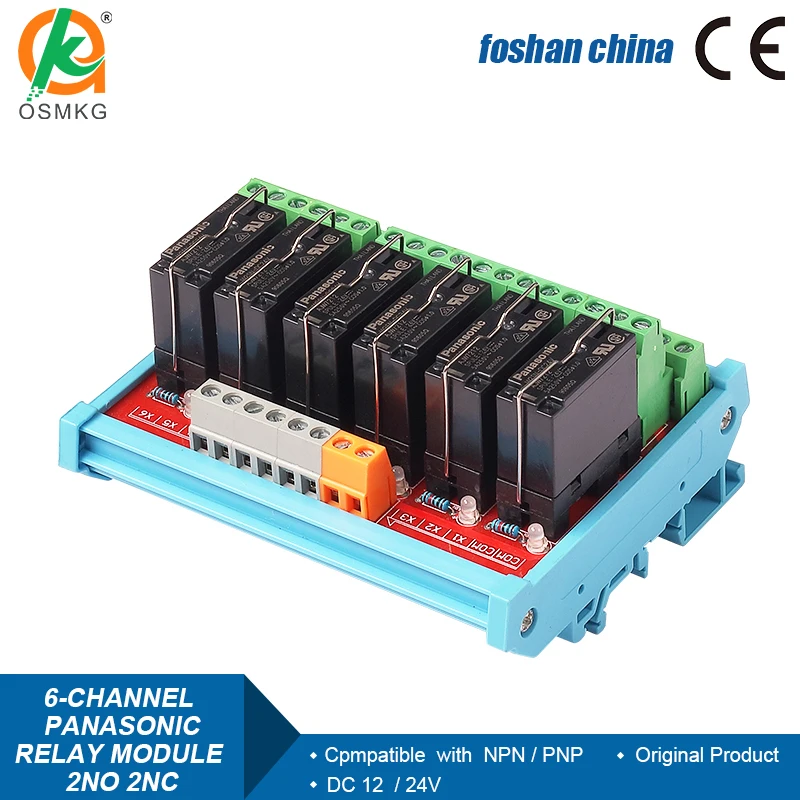 6 Channels 2NO 2NC  Dual Group Relay Module  DPDT Relays Compatible with NPN/PNP for Filling Machine