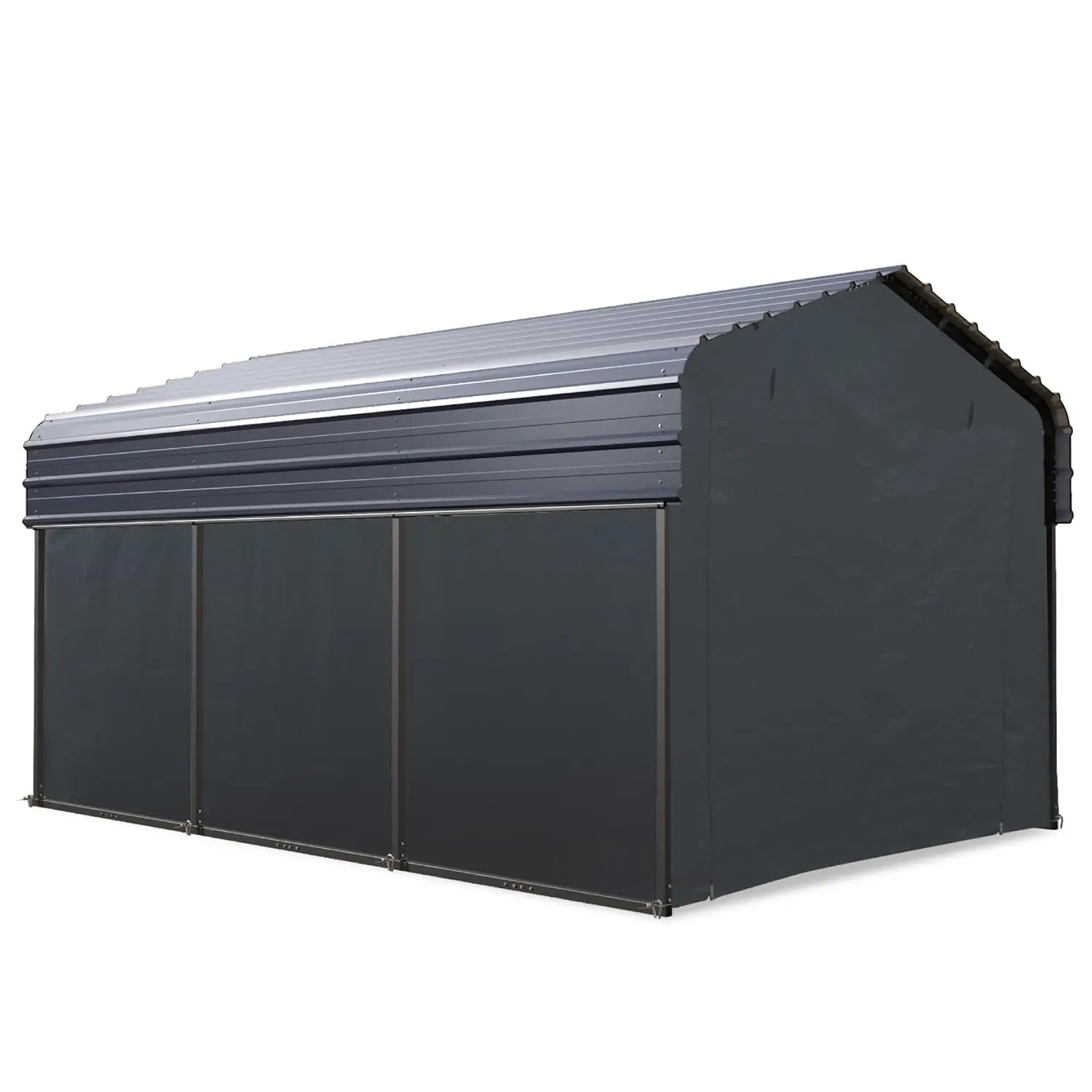 

10x15 ft Carport with Sidewalls Heavy Duty Portable Garage Galvanized Steel Multi Shelter for Car Boat Tractor, Custom