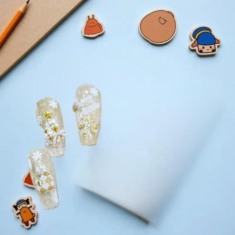 かわいいクリスマススタイルの弓カラフルなスノーフレーククリスマスツリーネイルアートステッカーガーリーネイルアートプリントステッカー女性ネイルデコレーションギフト