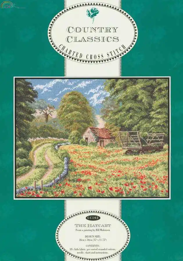 Cross stitch Handmade 14CT Counted Canvas DIY,Cross-stitch kits,Embroidery Green Country 61-48