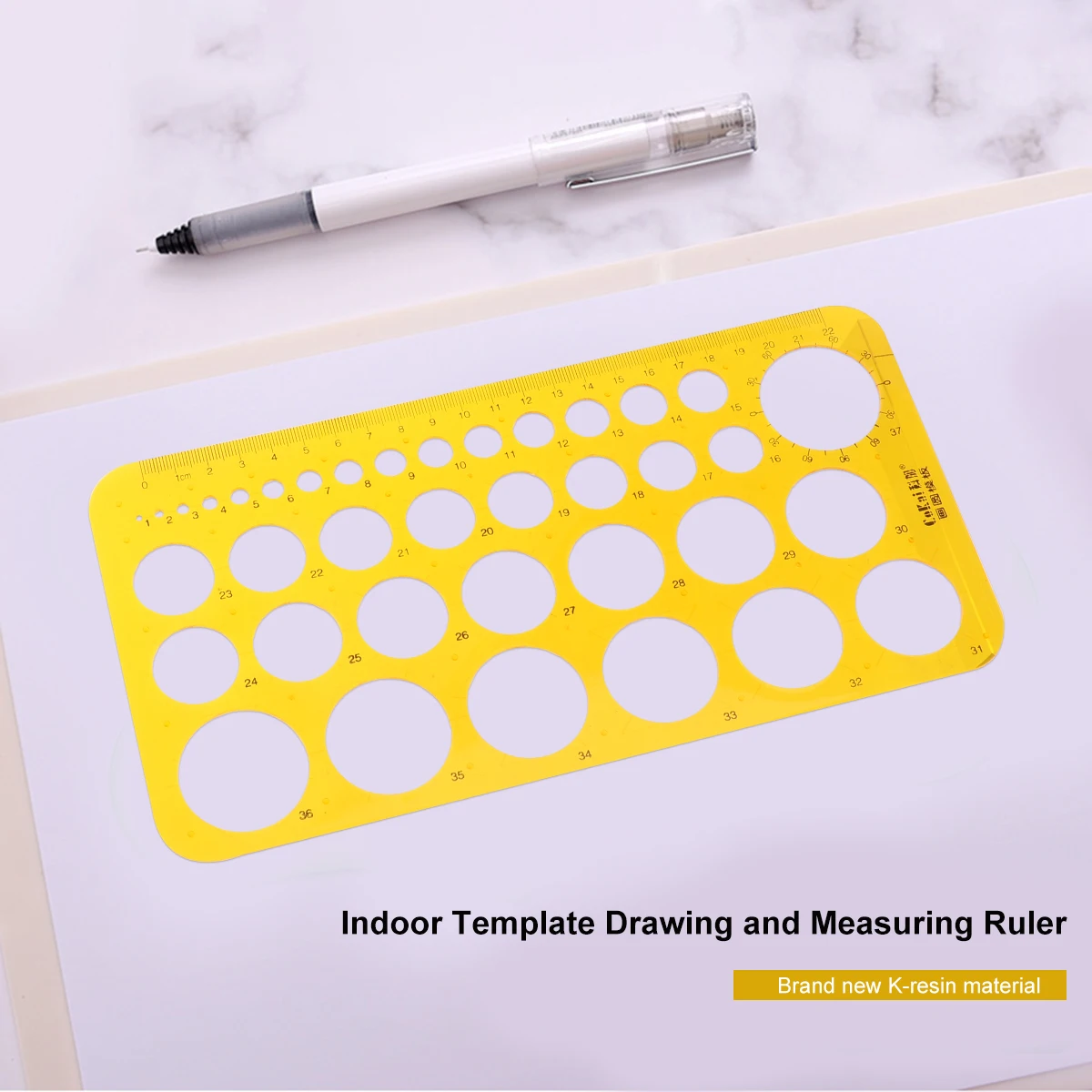 Transparent Circle Templates Ruler Professional Drawing Template for Fractional Measurement Network Technique Drafting Geometry