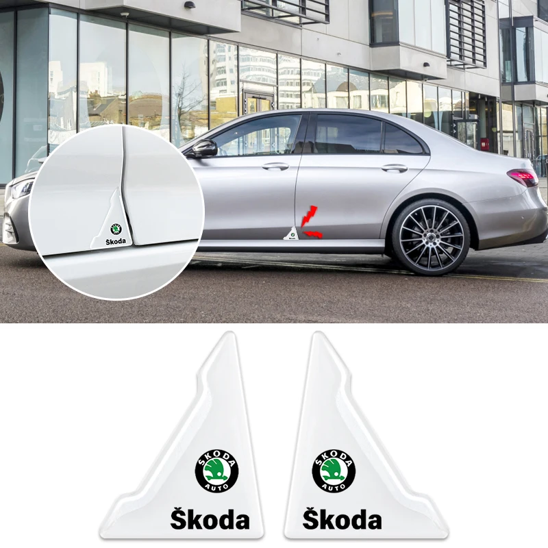 2/4Pcs Car Door Corner Silicone Protector Anti-Scratch Stickers Door Protection Cover For Skoda Yeti VRS Octavia a7 Karoq Kamiq