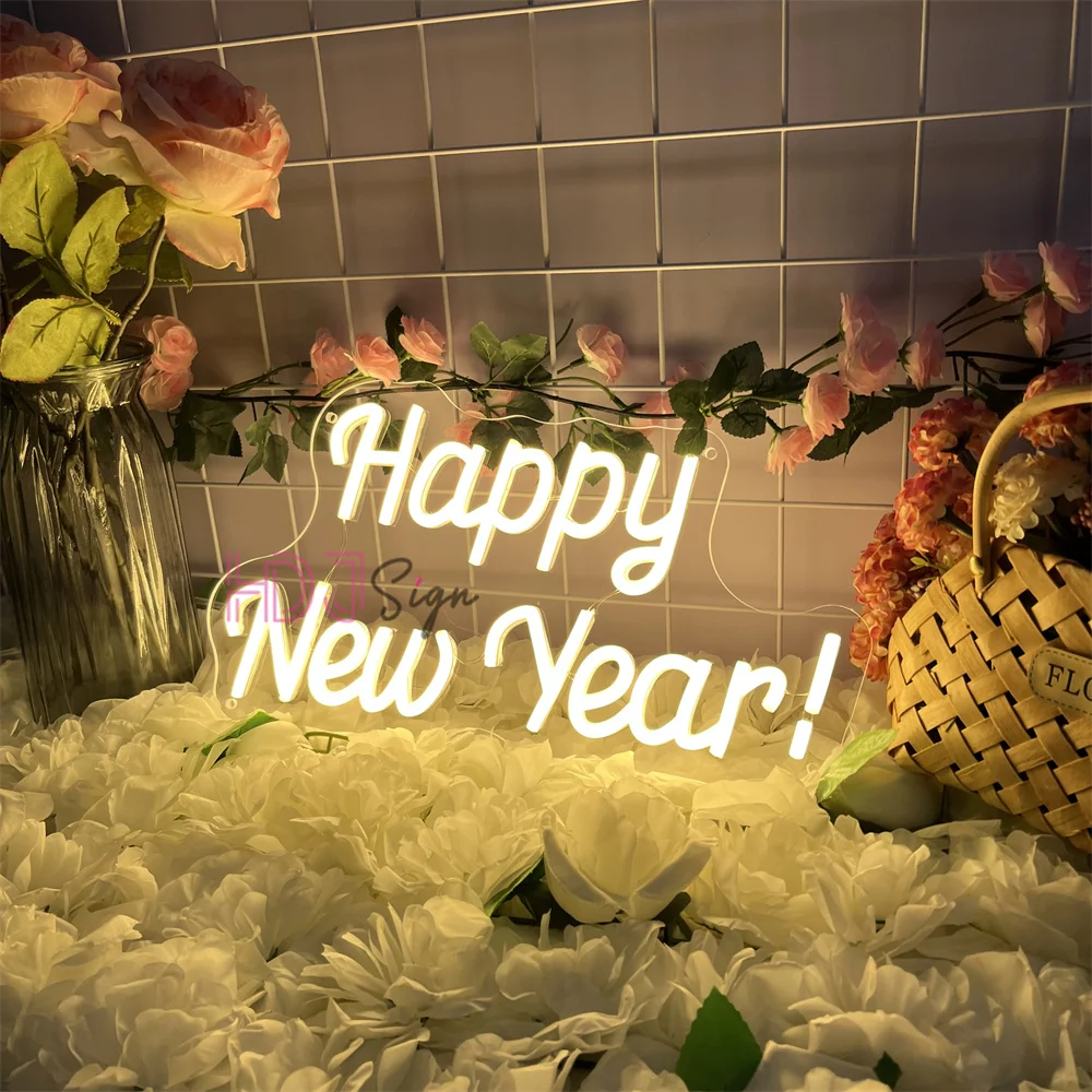 2026 سنة جديدة سعيدة النيون علامات ل وحدة إضاءة LED جداريّة ديكور غرفة المنزل حفلات السنة الجديدة بار مقهى متجر الديكور أضواء النيون الهدايا