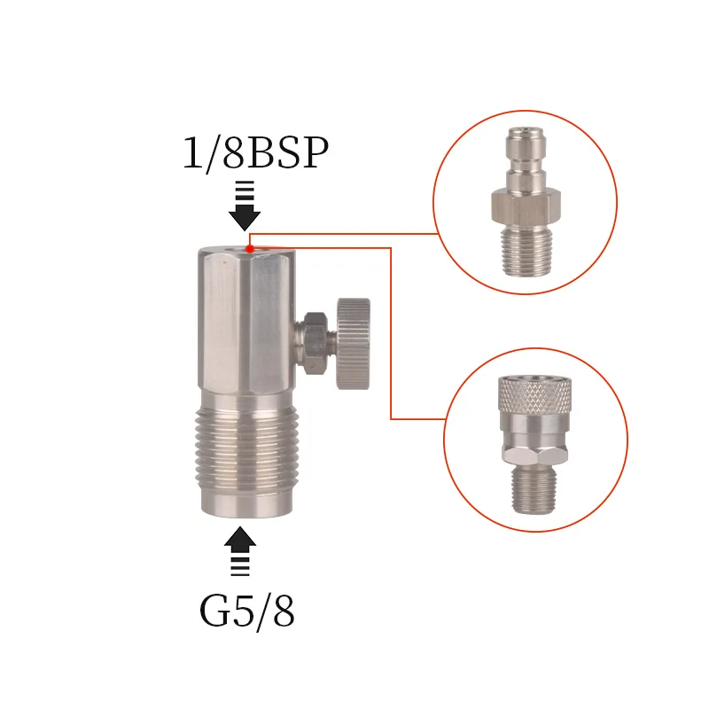 HPA G5/8 Threaded Air Tank Supply Valve Connector Diving Gas Cylinder Refill Fittings Sodastream Adapter Co2 Aquarium Accesories