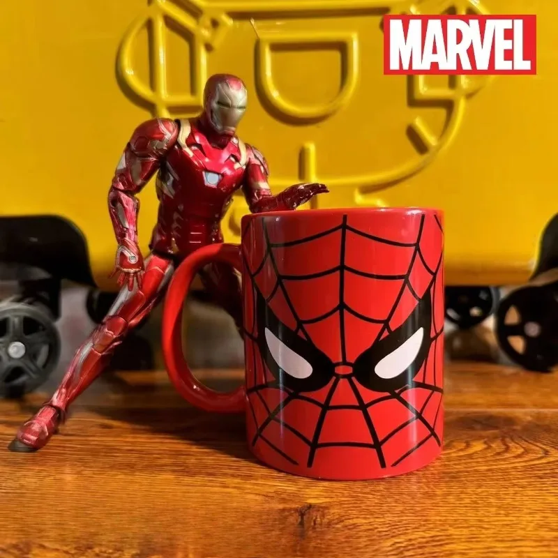 Marvel The Avengers Spiderman Peripheral Movies Creative Cartoon Ceramic Office Milk Coffee Cup Boy's Good-Looking Birthday Gift