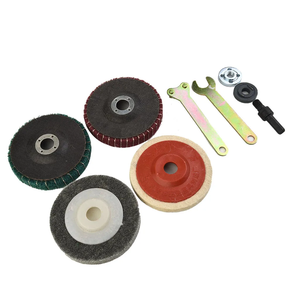 Grinder Flap Polishing Kit Disc Buffing Accessories Workshop Equipment Nylon Metal Rod Stainless Steel Plastic