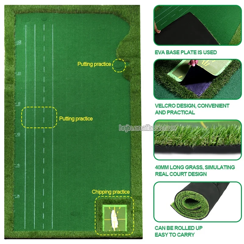 Factory OEM Portable Golf Putting Green Golf Mat Putting Anti-Water Rubber Mat For Mini Golf Course Use