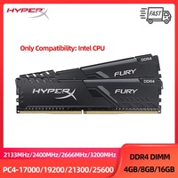 HyperX Fury Memoria Desktop Ram DDR4 4GB 8GB 16GB 3200 2666 2400 2133MHz 288Pins DIMM Memory Only compatible with Intel CPU