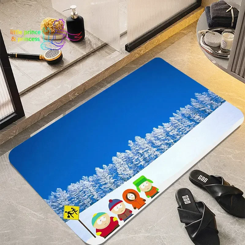 S-south Floor Mats Park Bedrooom Carpet Cartoon Doormats Entrance Doormat Bedside Mat Washable Non-slip Kitchen Rug Welcome Home