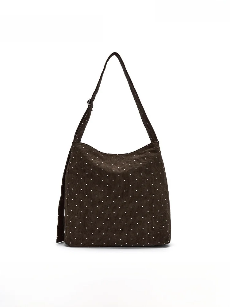 

Женская сумка через плечо Hotwind в горошек, большая регулируемая сумка через плечо, повседневная простая женская сумка Sle, зима 2025 г.