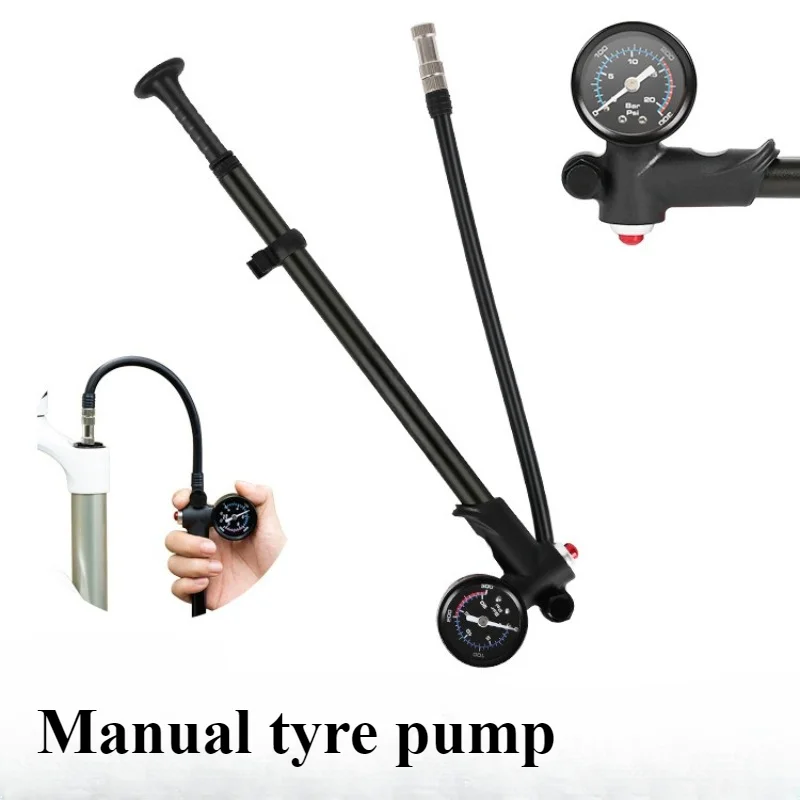 

Light Pressure Cylinder Aluminum Alloy Front Fork Pump Rear Shocked Absorber Road Bicycle Inflatable 300PSI Bike Accessories