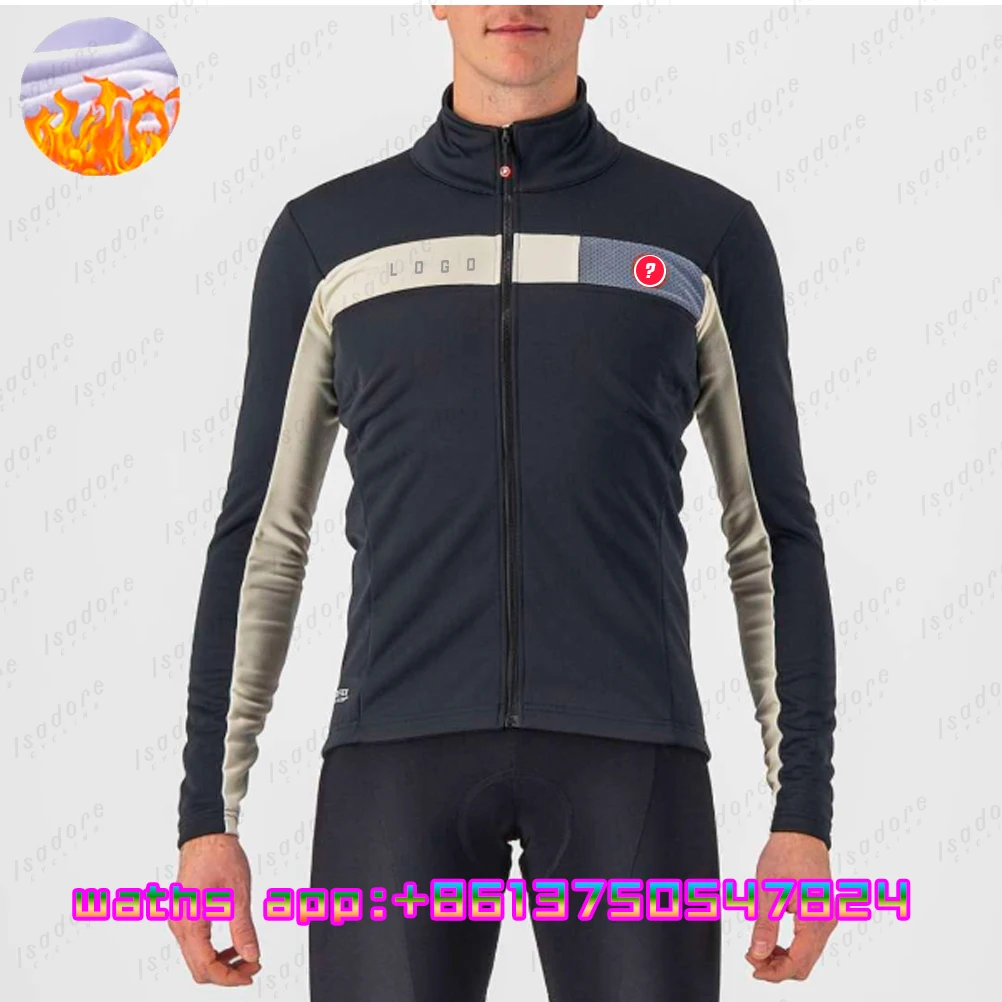 New Winter Jacket Thermal Fleece Bicycle Clothes Men\'s Cycling Jacket Warm Wool Long Sleeve Cycling Bike Clothing Sports Jacket