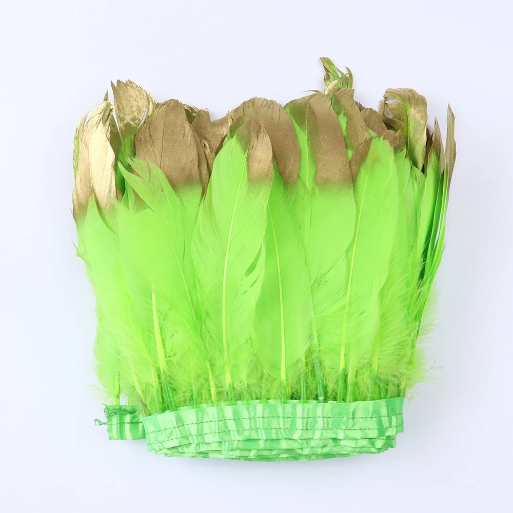 Golden DIY large flowing feather goose feather trim/fabric edge/fabric strip/skirt hem/2-meter accessory raw material, 2 meters - view 2