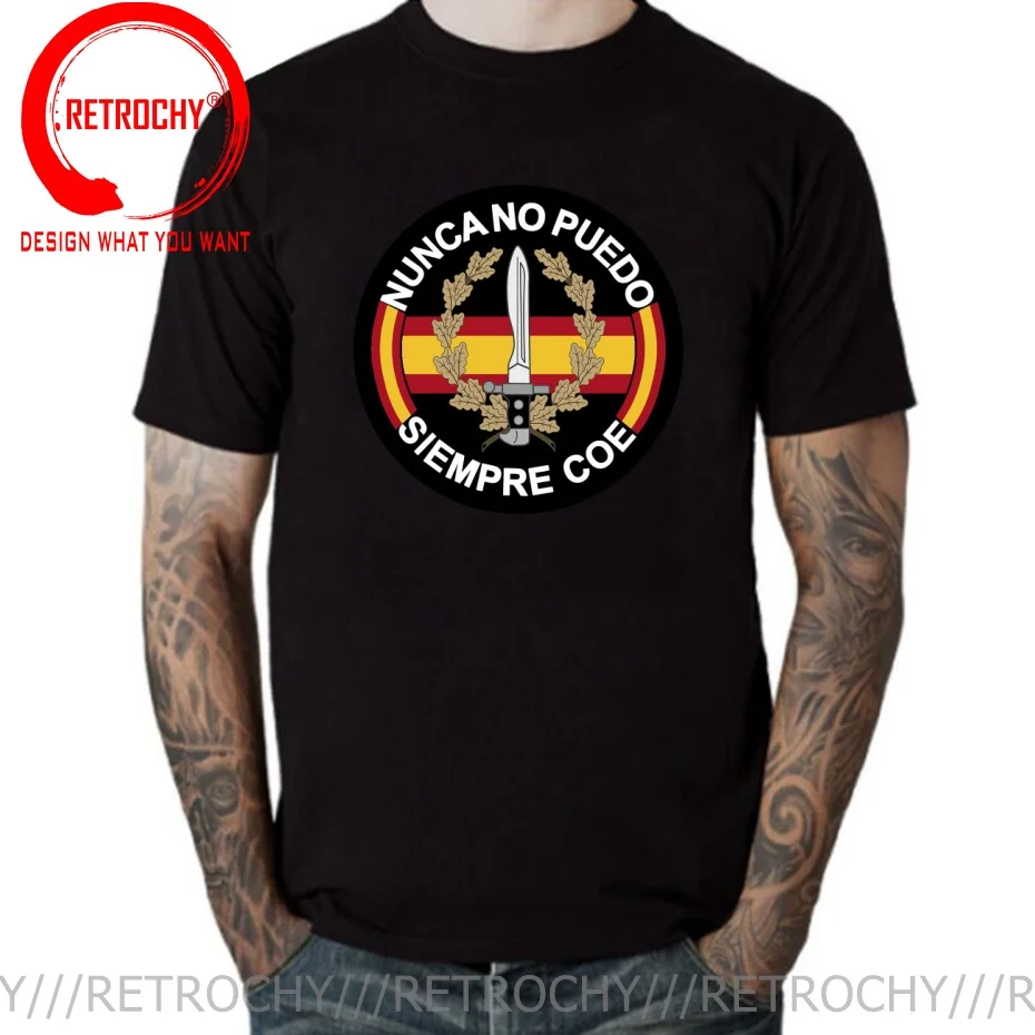 Funny Design Spain Special Forces Nunca No Puedo Siempre COE  SRed Doublet Men Fashion Trendy Casual Clothing Stylish Tops Tee