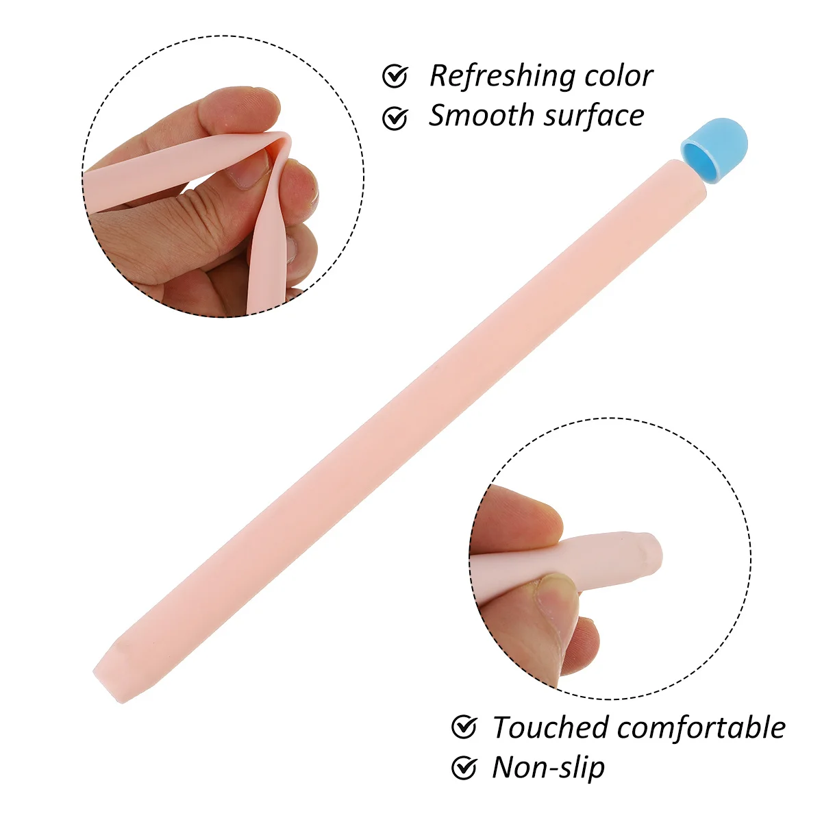 غطاء قلم ستايلس من السيليكون المتوافق مع قلم رصاص 2 لون حماية كاملة غير قابل للانزلاق وقبضة القلم