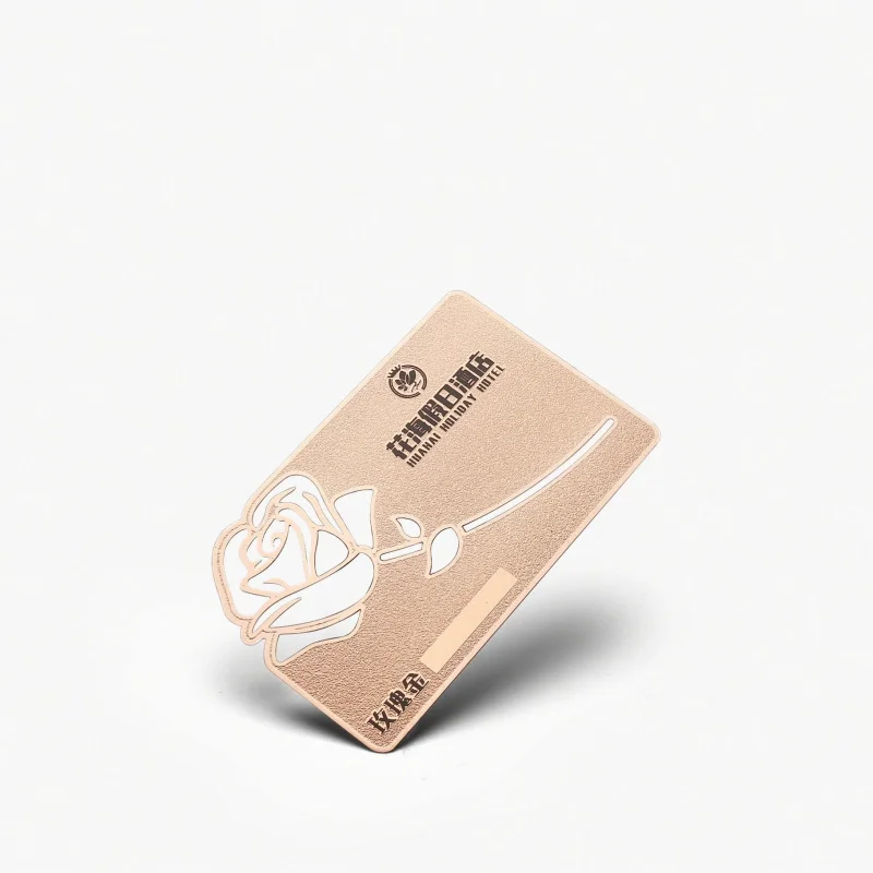 custom.Customizable Business Card Rose Metal Membership Card with Engraved and Text