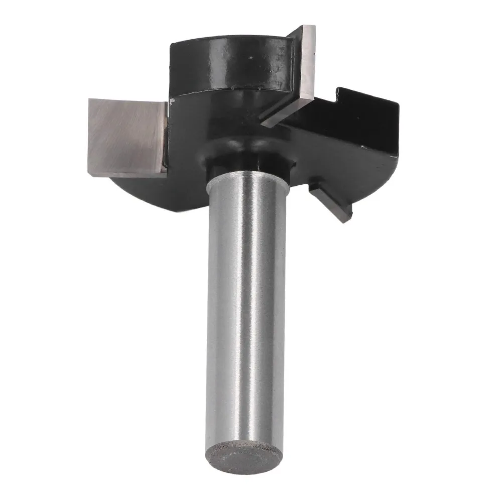 3 Teeth Surfacing Router Bit 12mm Shank T Shaped Design Wood Milling Cutter 12.7mm Cutting Length Hard Alloy Carbon Stee