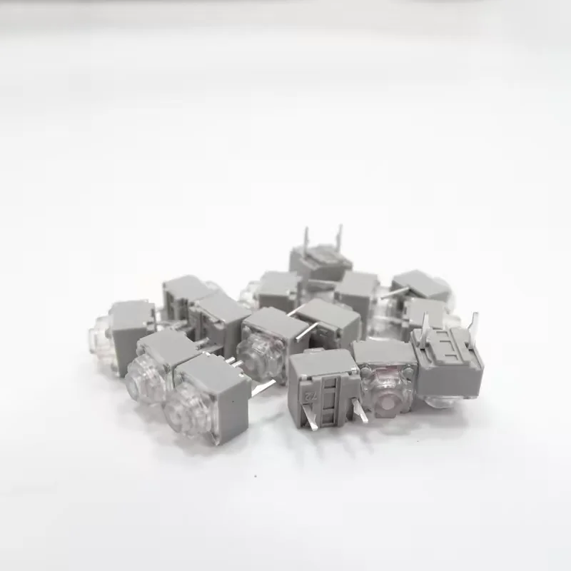 10pc-2pc HUANO 6×6×7.3mm Square Silent Micro Switch 2 Pin Pink Dot Gray Transparent for Mouse Button Mute Replacement