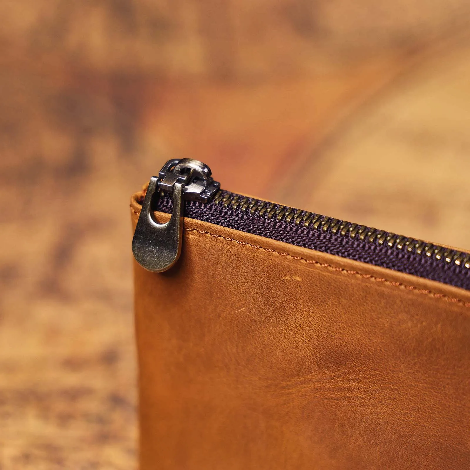 S.WORKER Vintage Crazy Horse Leder Geldbörse Handgefertigte Herren Echtleder Lange Brieftasche Clutch für Handy, Bargeld und Kartenhalter – Detail 16