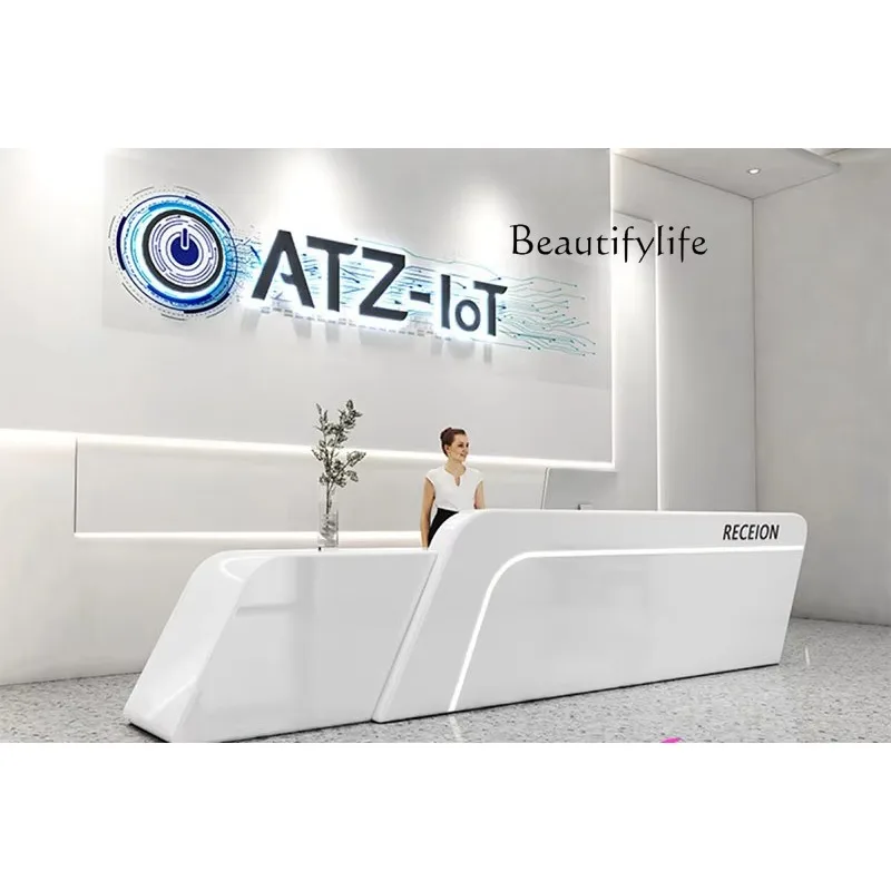 

X36 Company Front Desk Hotel Lobby Reception Desk Training Institution Paint Bar