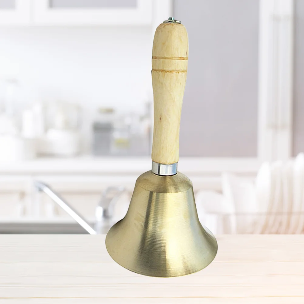 

8Cm Wooden Handle High Contrast Patterns Soft Sound Hand Bell Musical Instrument For Newborns Sensory Development