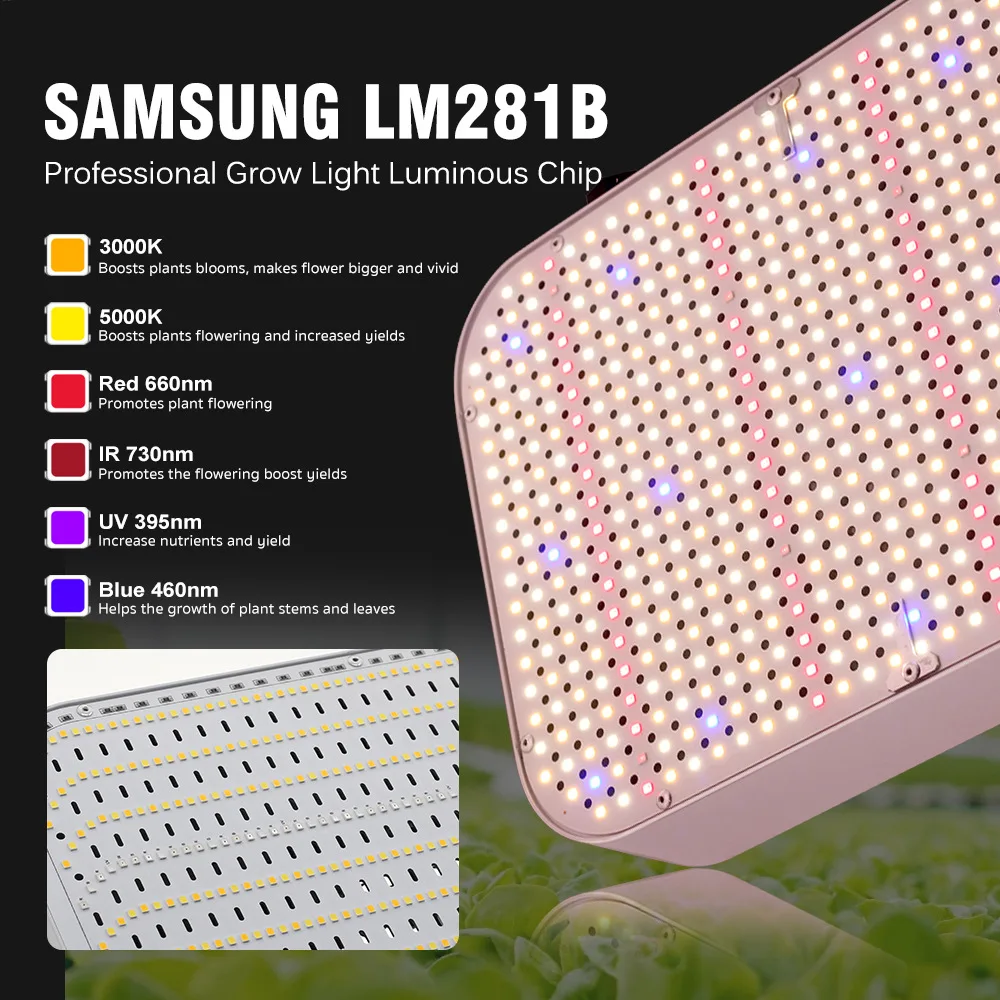 

Full Spectrum LED Grow Light for Greenhouse Hydroponic Plant Growth Lighting Specialized Lamp for Cultivating Seedlings
