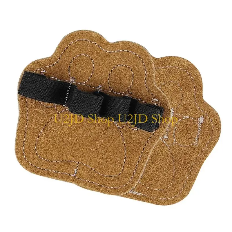 

U2JD Hand Grip Pad Flexible Elastic Straps Fitness Hand Protector Four Finger Design Leather Layer For Gym Exercise Comfort