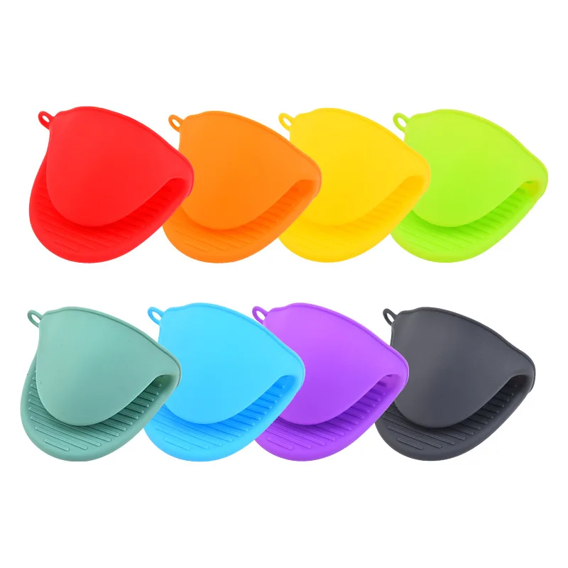 2Pcs Silicone Heat Resistant Gloves Clips Insulation Non Stick Anti-slip Pot Bowel Holder Clip Cooking Baking Oven Mitts