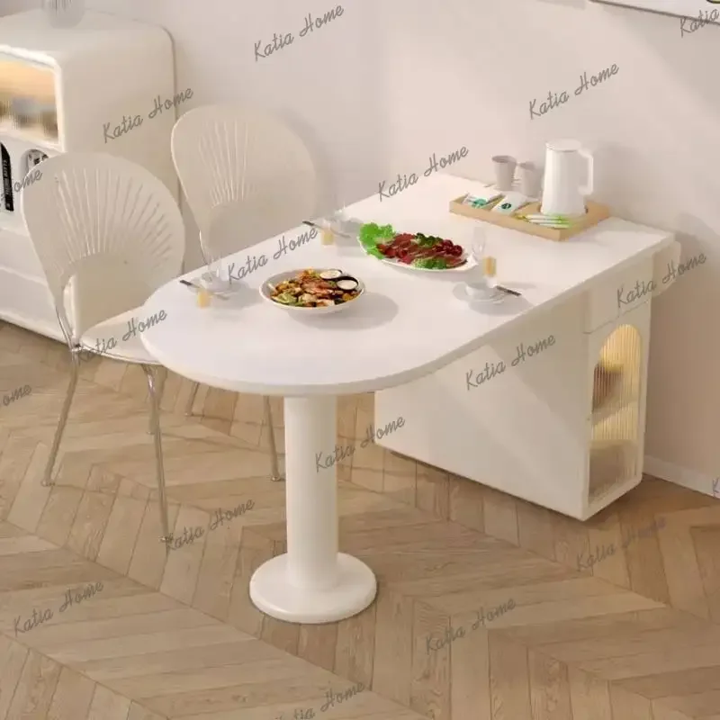LSKitchen Decorations Dining Table Luxury Designer Nordic Modern Dining Table Foldable Space Saving Muebles Para Hogar Furniture