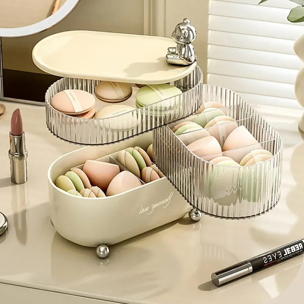 Home Storage Makeup Makeup Accessories for Display Cosmetic Dustproof Multi-layered Box Holder Transparent Rotating Cabinet