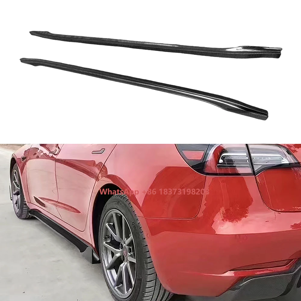 V-образный стиль, высококачественная боковая юбка из углеродного волокна, боковой бампер для модели 3.