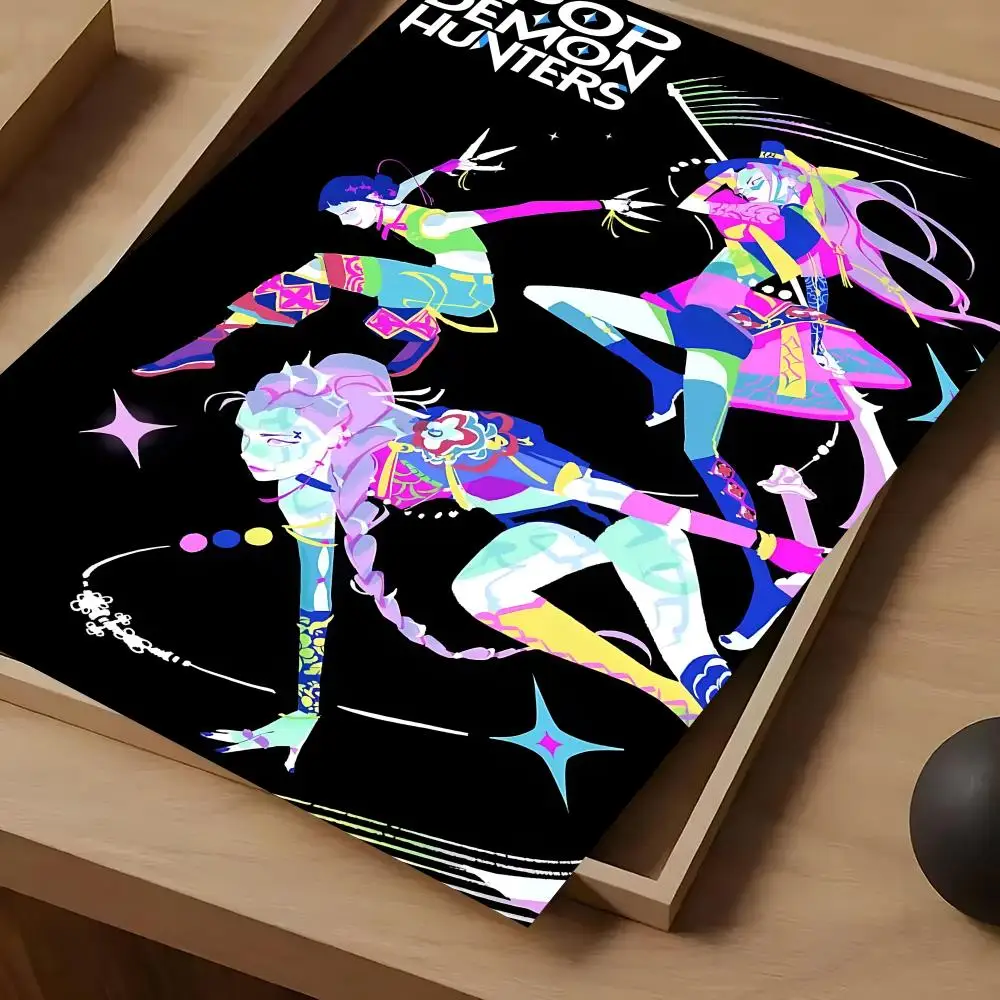 KPop Demon Hunters Poster For Self-adhesive Art Waterproof Paper Sticker Coffee House Bar Room Wall Decor - view 6