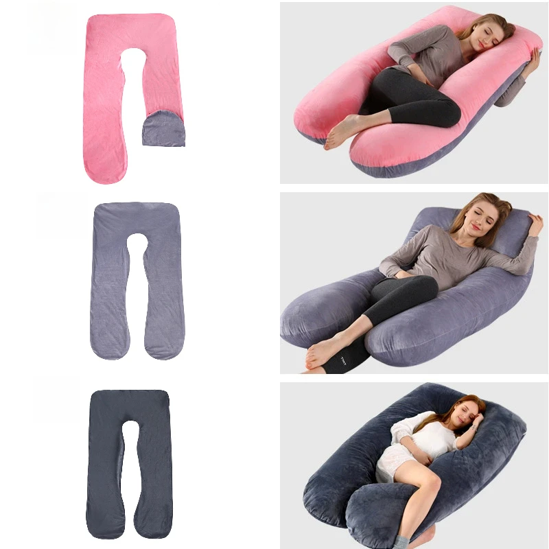 كيس وسادة للأمهات ثنائي النغمة باللون الوردي والرمادي من الصوف الكريستالي الناعم للنوم المريح مقاس 51.18*27.56 بوصة غير متضمن #3