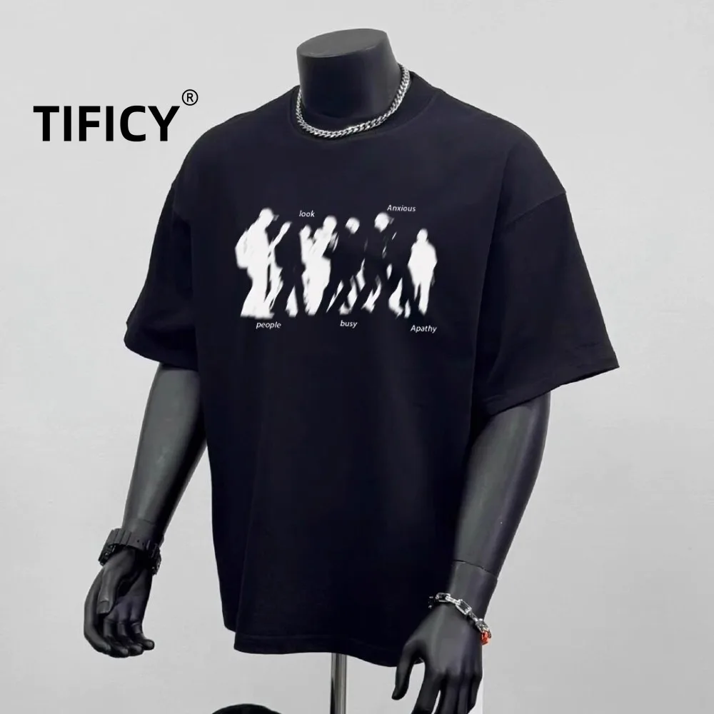 

Футболки High Street Tees: Мужские хлопковые футболки с принтом, круглым вырезом, простые и удобные, свободного кроя, с коротким рукавом