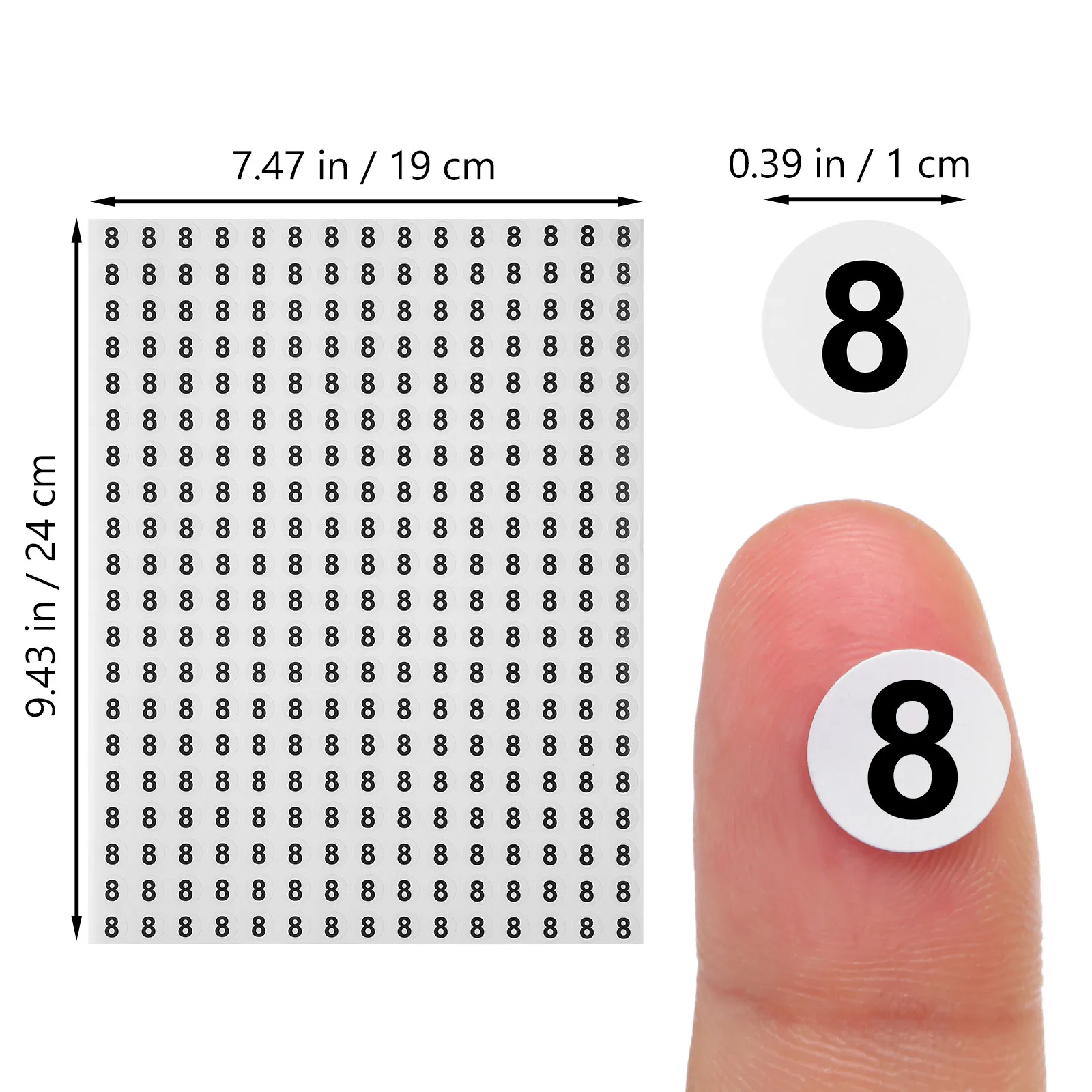 6000Pcs Round Number Paster Self-Adhesive Removable Paper Serial Number Stickers for Room Labeling Indoor Outdoor Storage
