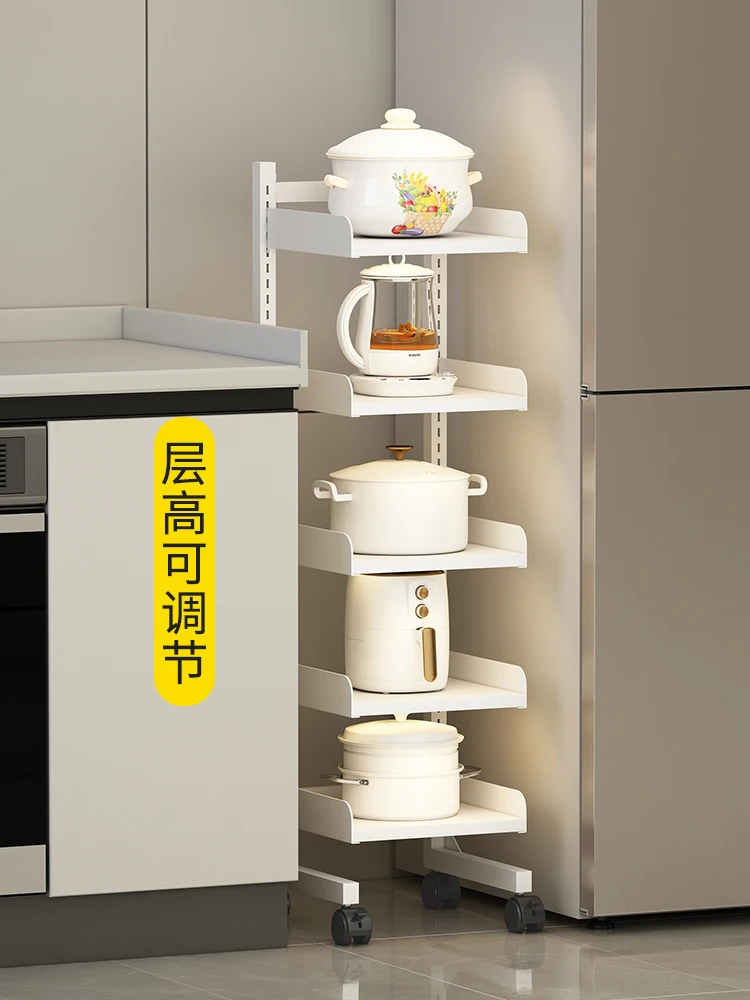 Kitchen crevice storage rack, floor to floor