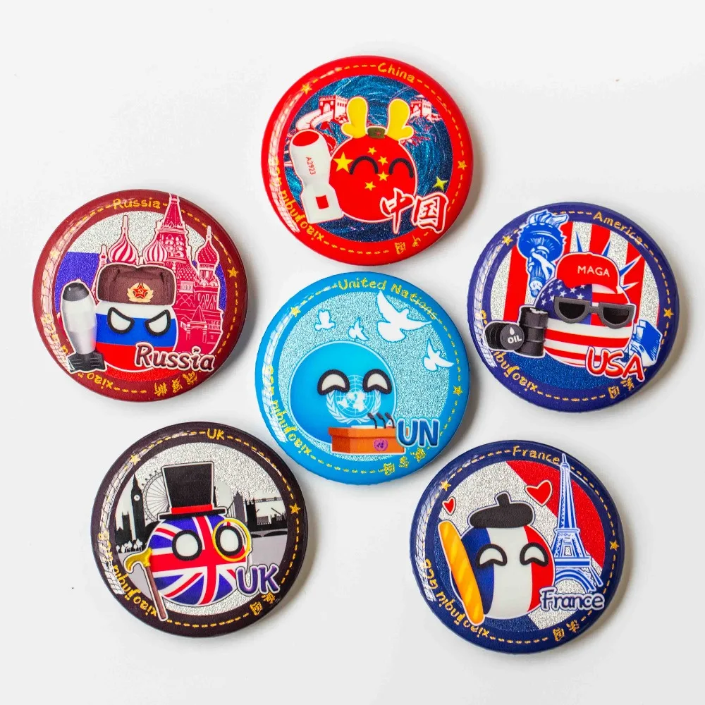 Шпильки для Countryballs United Nations, Китай, США, французский флаг, милый мультяшный значок с деревенским шаром, булавки, украшения, поделки Шпильки для Countryballs United Nations, Китай, США, французский флаг, милый мультяшный значок с деревенским шаром, булавки, украшения, поделки