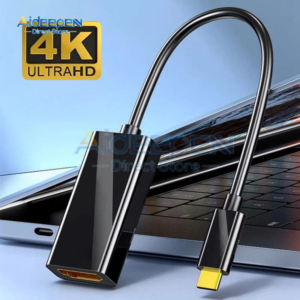 Adattatore 4K tipo C a HDMI Cavo convertitore HDTV HUB USB 3.1 per iPhone 15 Convertitore TV per PC MacBook iPad Samsung Laptop