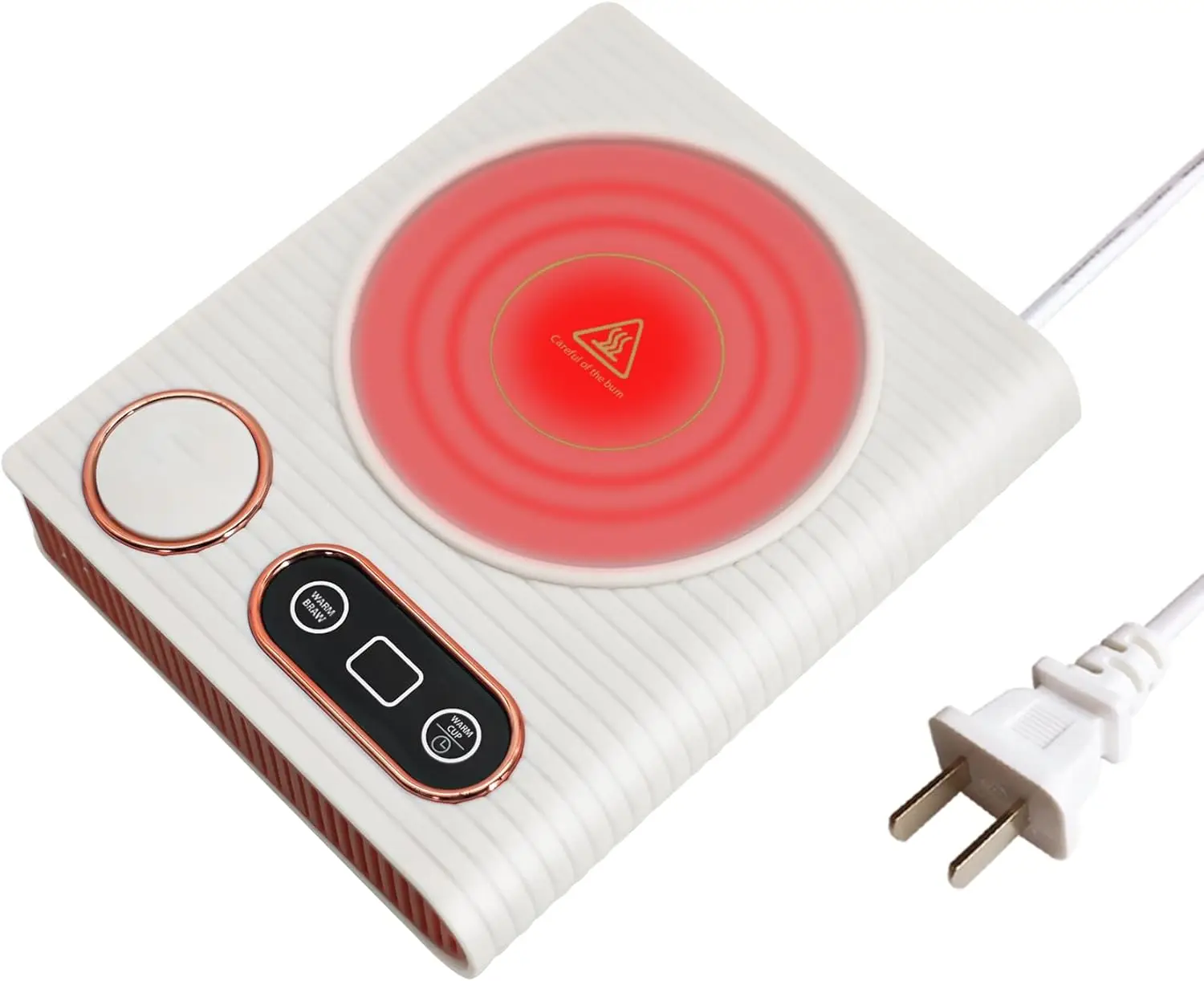 

2-in-1 Mug Warmer with 3 Temp Settings, Electric Desk Heater for Coffee, Tea, Water – 100W USB Fan Warmer