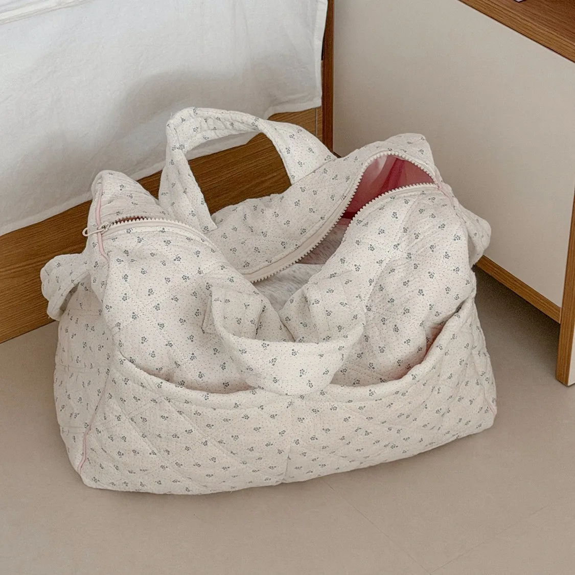 Floral Printed Maternity Bag Outdoor Travel Crossbody Mommy Bag Baby Diaper Bag Mommy  Large Capacity  Shoulder Handbag