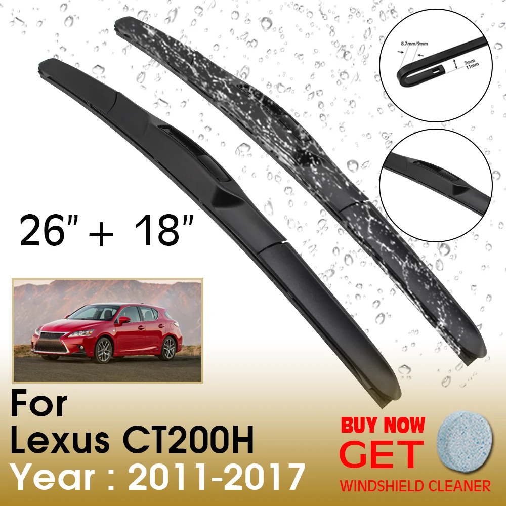 

Car Wiper Blade For Lexus CT200H 26"+18" 2011-2017 Front Window Washer Windscreen Windshield Wipers Blades Accessories