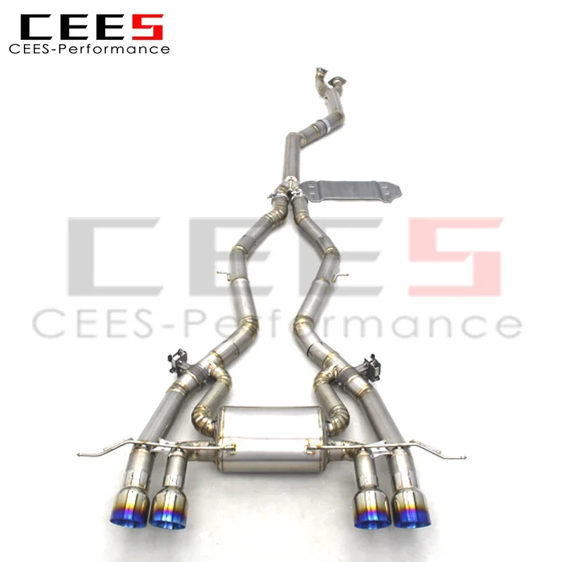 CEES Performance Catback System With Electroplating Blue Tips for BMW M3/M4 G80/G82 3.0T 2019-2023 Racing Exhaust Pipes