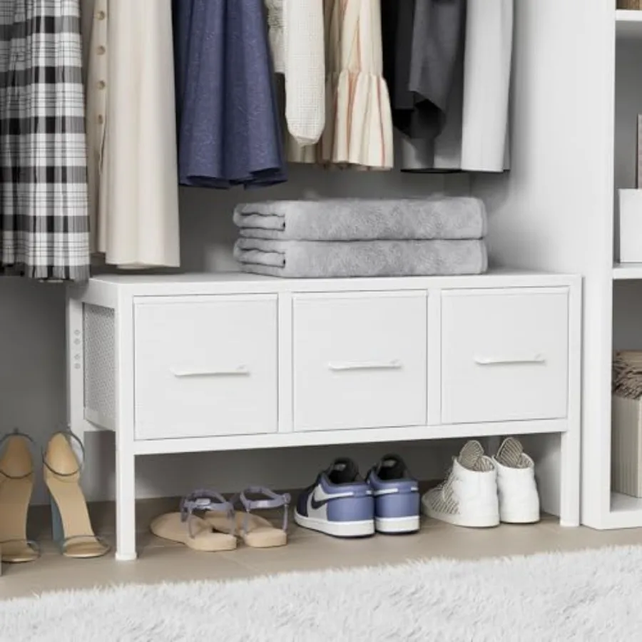 

Closet Storage with 3 Fabric Drawers Small Dresser for Closet Floor Organizer Dorm Bedroom